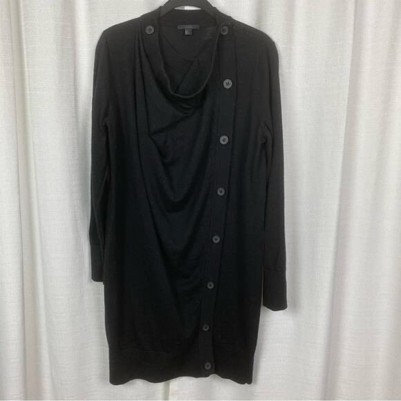 COS Black Wool Button Front Sweater Tunic Dress Sz.S - Picture 6 of 16